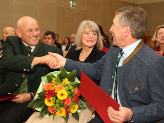 Die Preistr&auml;ger Karl Buchgraber, Gerlind Weber und Eduard Paminger