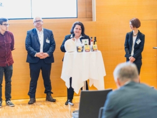 v.l.n.r.: Christoph Mayer, Friedrich Rauer, Anna Keutgen, Eszter Stefanics-Simon