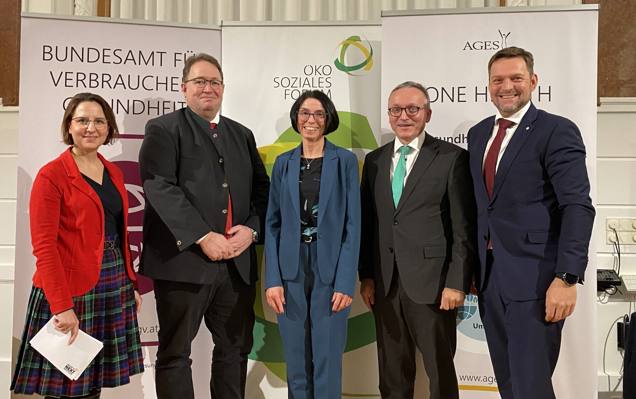 Elisabeth Mayerhofer, Ulrich Herzog, Anton Reinl, Daniela Schachner, Hans Mayrhofer (v.l.n.r.)