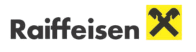 Raiffeisen_ÖSF_Kärnten Raiffeisen-Logo mit schwarzem Schriftzug ‚Raiffeisen‘ und gelbem Symbol mit gekreuzten schwarzen Hämmern.